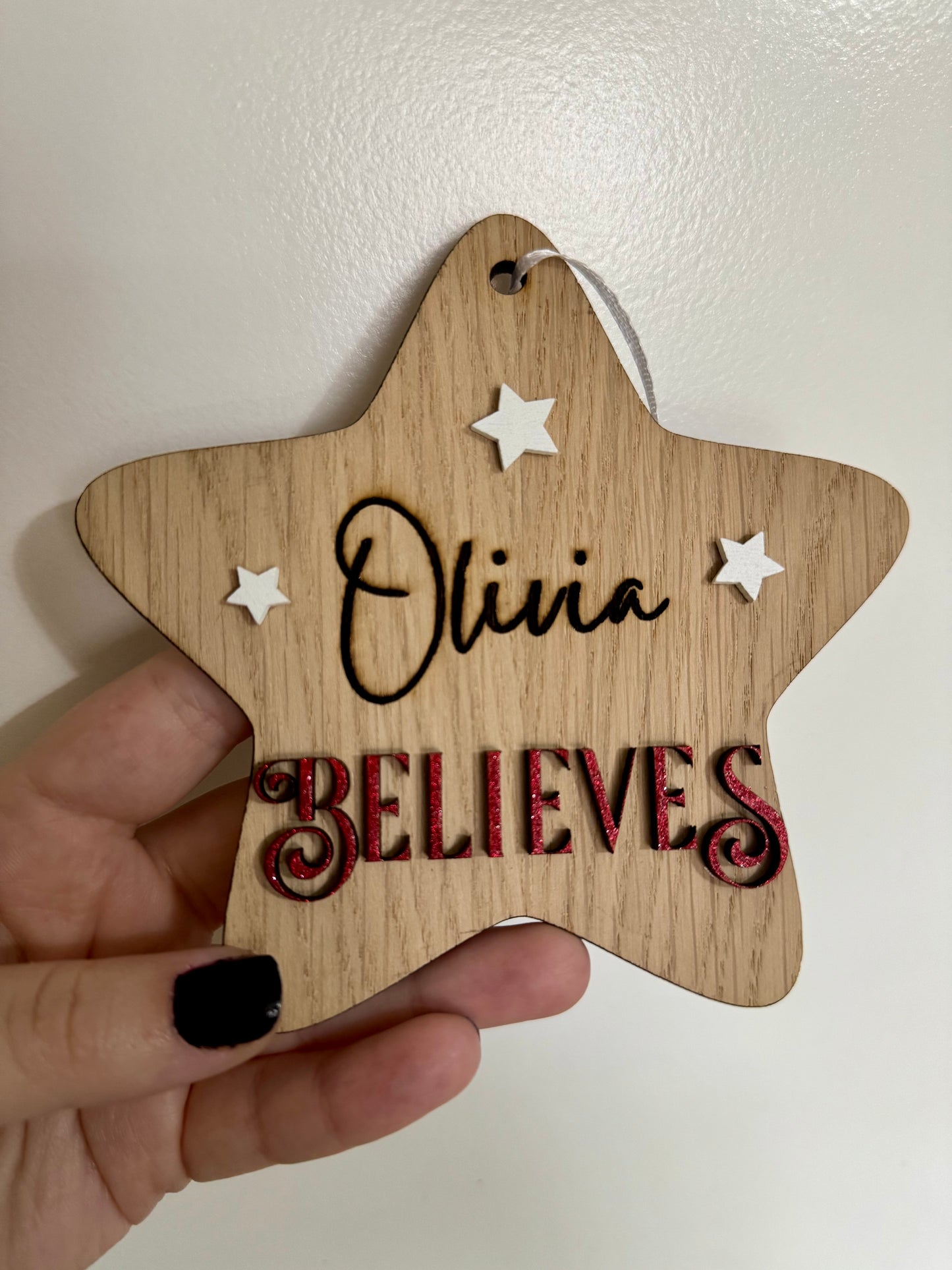 Hanging ‘believes’ decoration