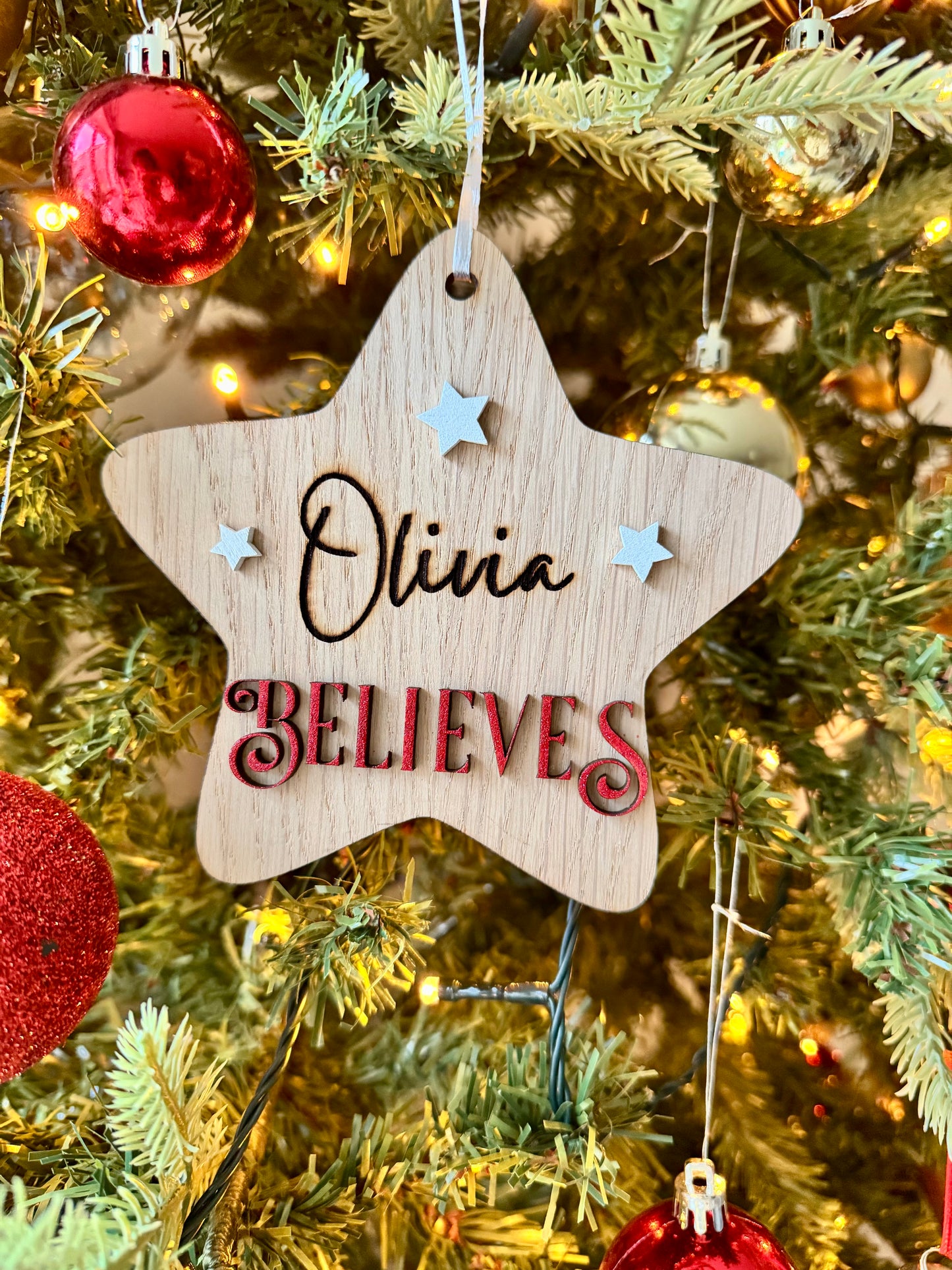 Hanging ‘believes’ decoration