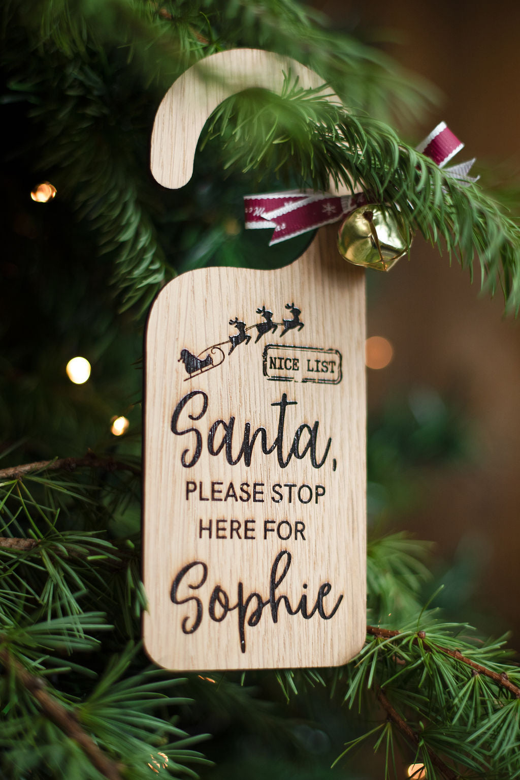 Santa please stop here door hanger