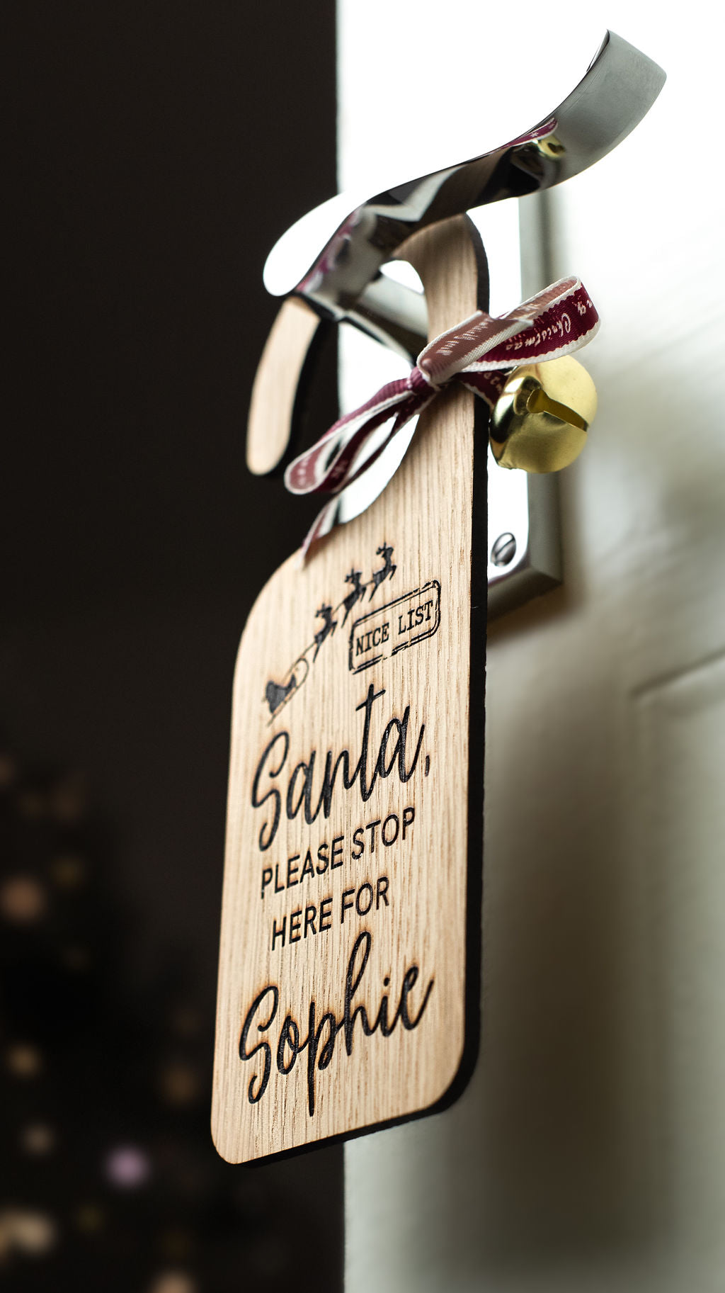 Santa please stop here door hanger
