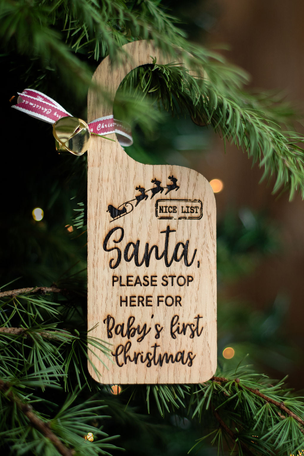 Santa please stop here door hanger